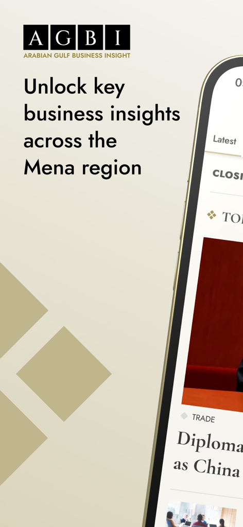 AGBI - AGBI app promotional screen showcasing business insights for the MENA region