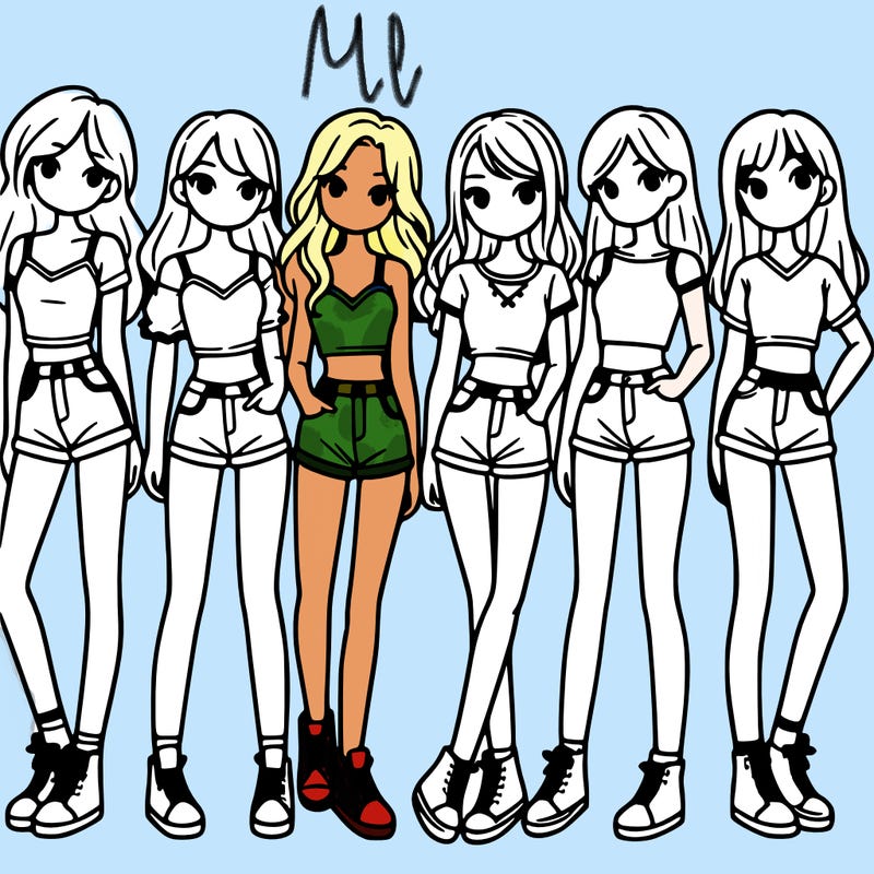 a group of girls wearing crop tops and shorts