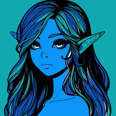 elf girl realistic dark fantasy