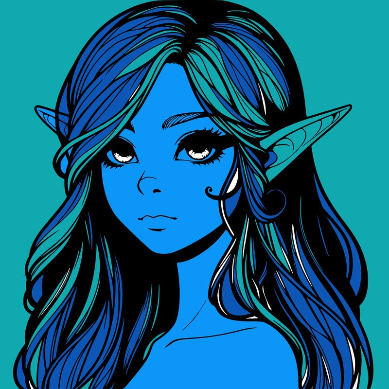 elf girl realistic dark fantasy