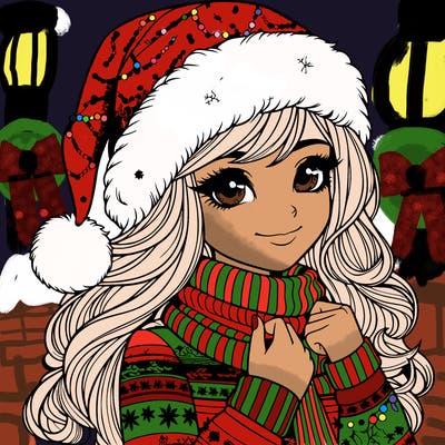 realistic christmas girl