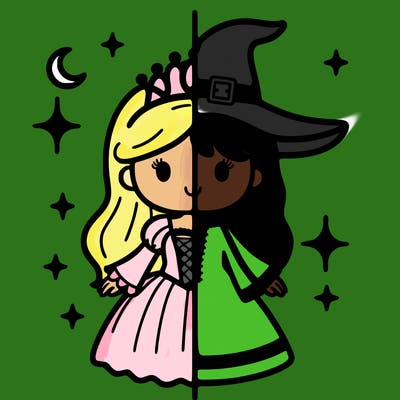 split princess and witch