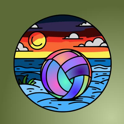 volleyball on a beach