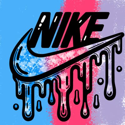 dripping nike logo