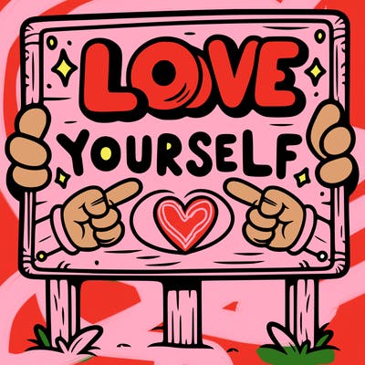 a sign where it is written: love yourself