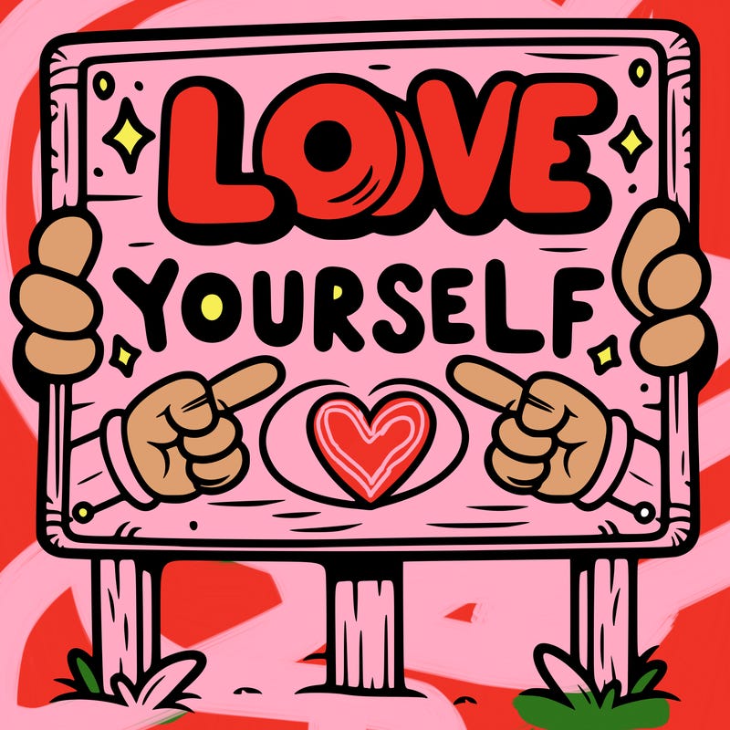 a sign where it is written: love yourself