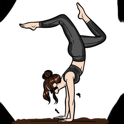 a woman doing a handstand