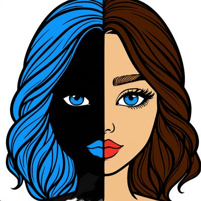 realistic girl split half