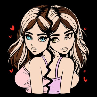 realistic girl split