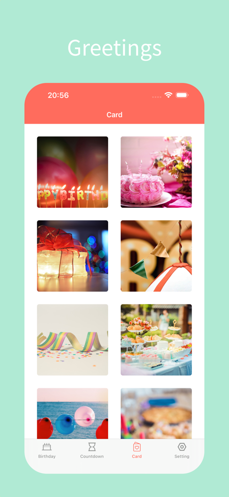 Birthday Reminder Countdown - Una selección de plantillas de tarjetas de felicitación festivas para cumpleaños y aniversarios