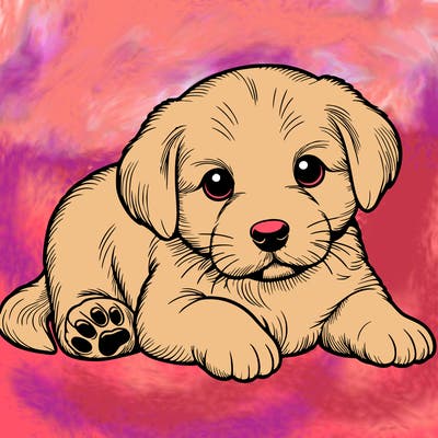 a cute realistic puppy