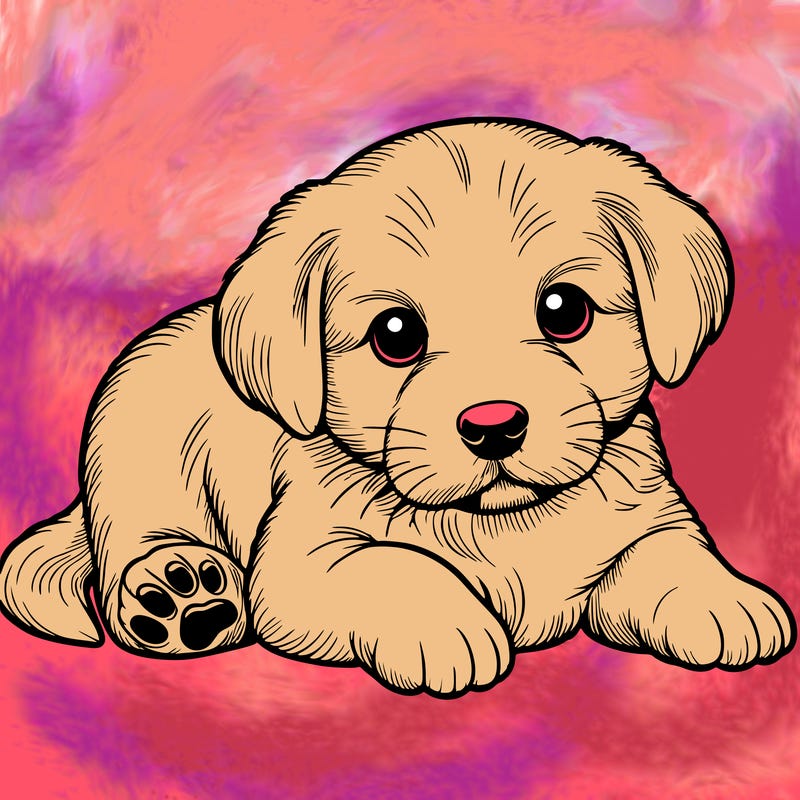 a cute realistic puppy