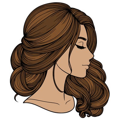realistic woman's head & hair