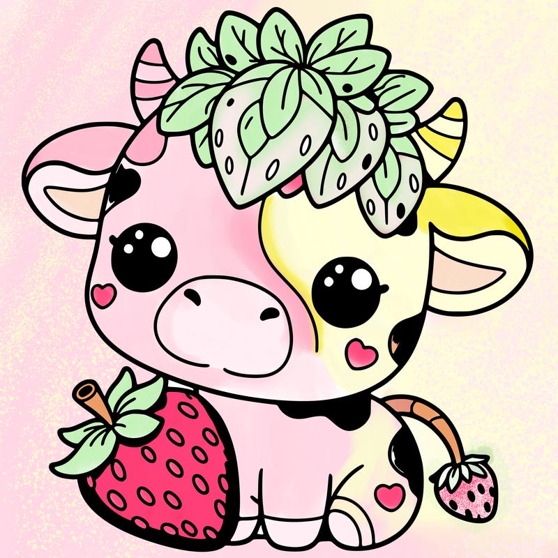 cute strawberry cow