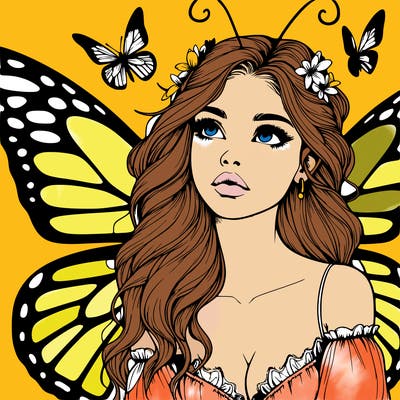 butterfly fairy realistic girl