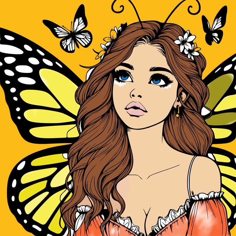 butterfly fairy realistic girl