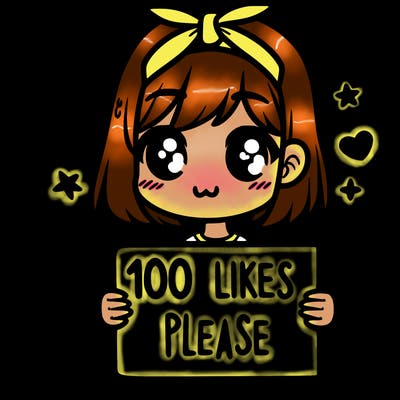 girl holding sign saying 100 likes please