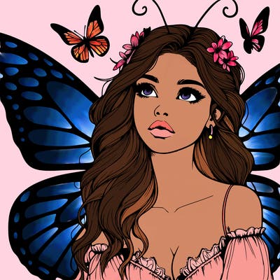 butterfly fairy realistic girl