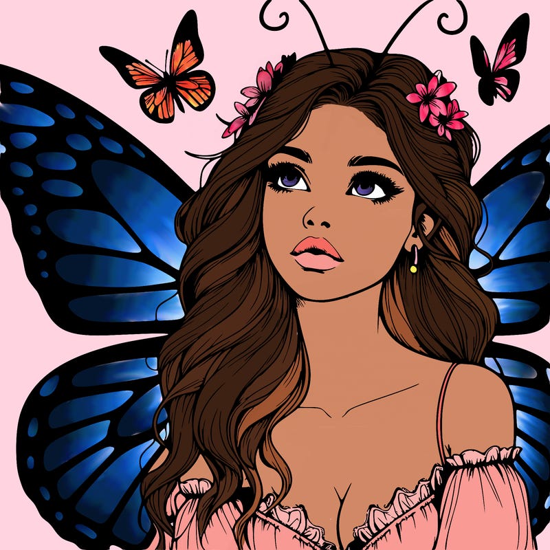 butterfly fairy realistic girl