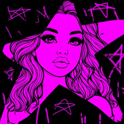 realistic girl with wavy hair and lips