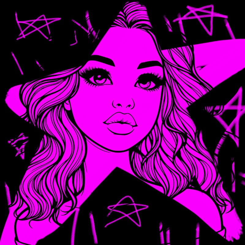 realistic girl with wavy hair and lips