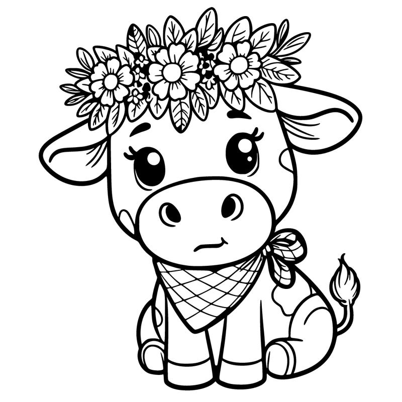 cow with flower crown
