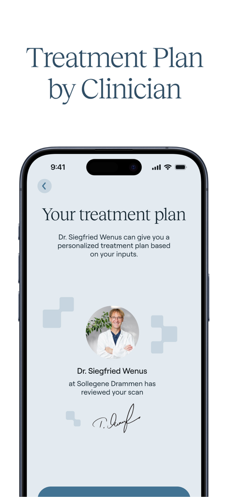 Nolla Acne - A smartphone screen showing a personalized acne treatment plan reviewed by a doctor in the Nolla Acne app.