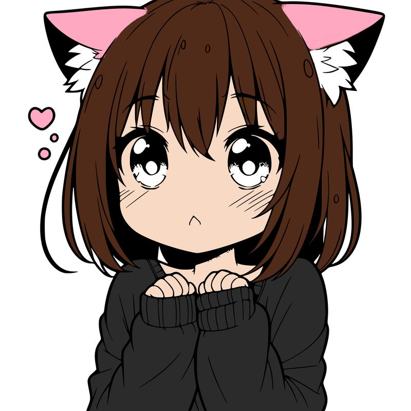shy anime catgirl