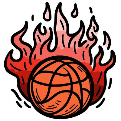 basketball on fire