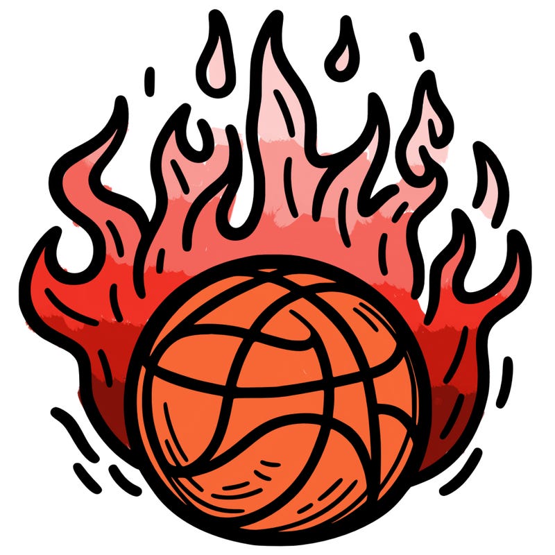 basketball on fire