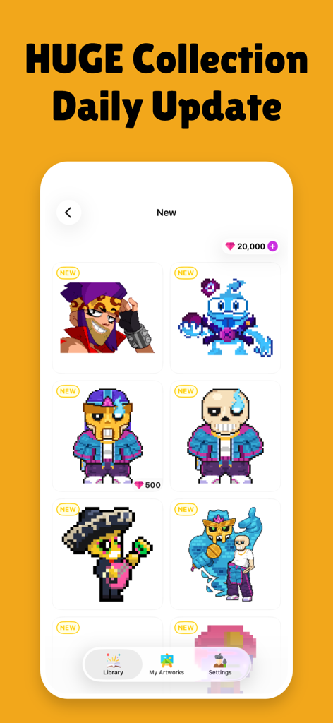 PixBrawl for Brawl Stars - A huge collection of Brawl Stars pixel art characters and skins in the PixBrawl app