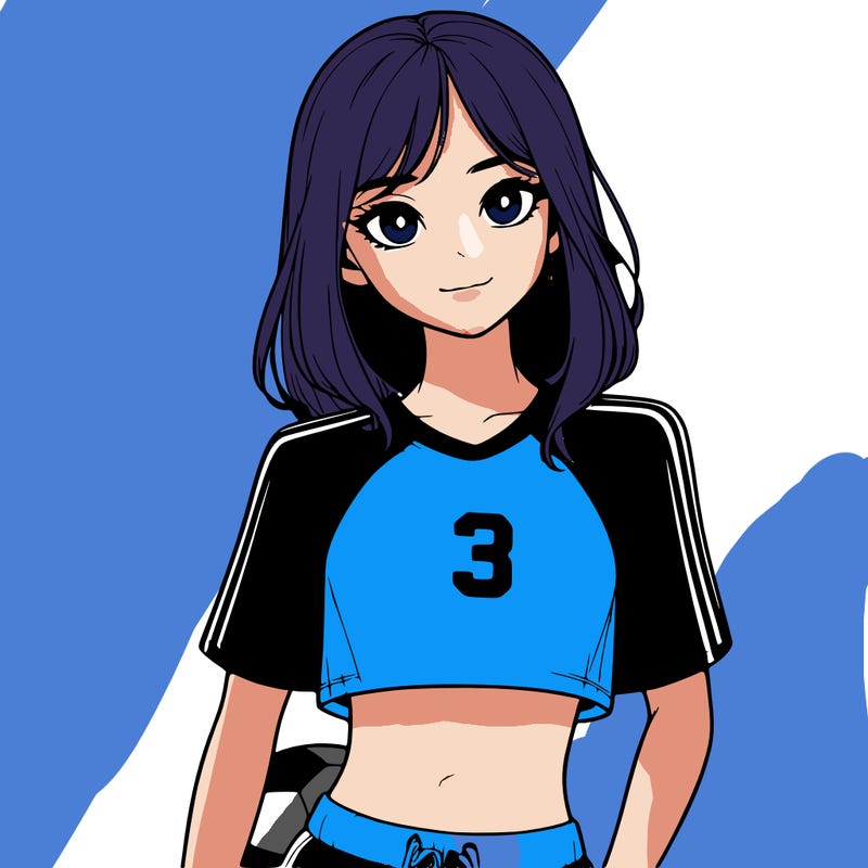 realistic girl wearing soccer jersey