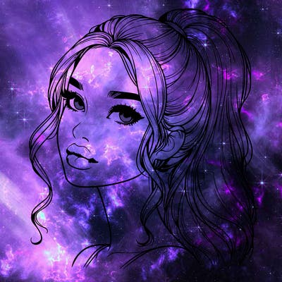 realistic girl with a ponytail on her hair and lips