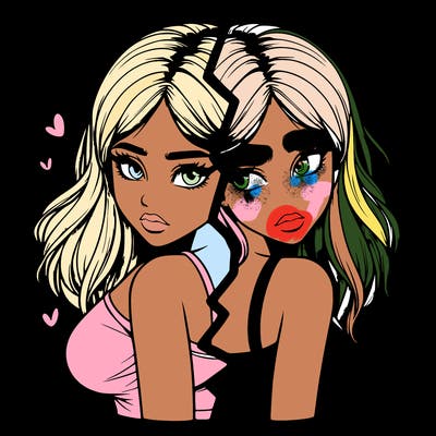 realistic girl split