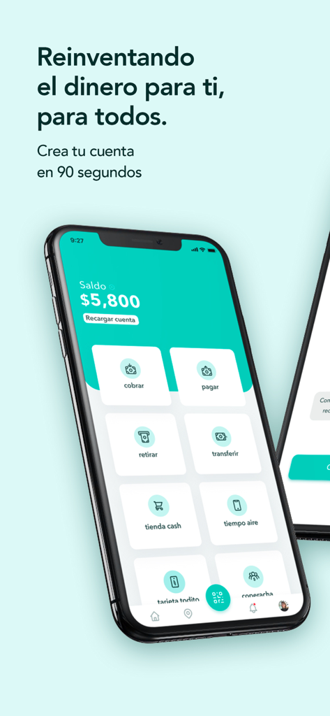 Todito - Todito mobile app dashboard showing financial services like transfers and bill payments in Spanish
