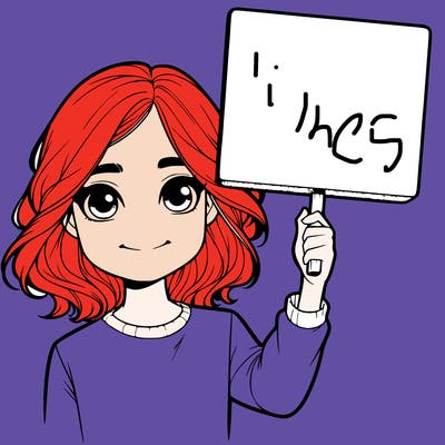 realistic girl holding up a sign