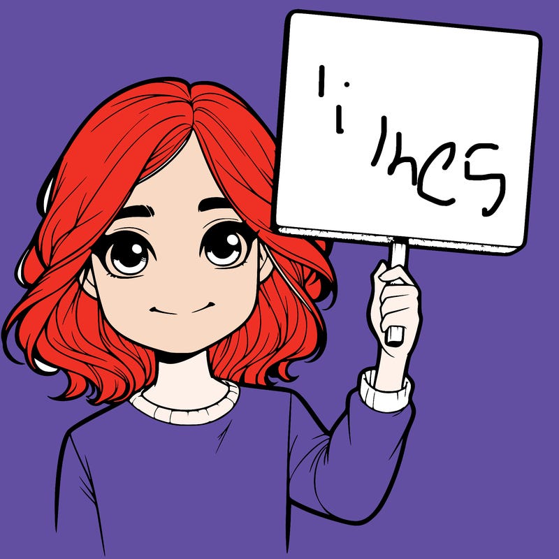 realistic girl holding up a sign