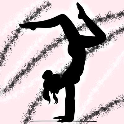 a woman doing a handstand