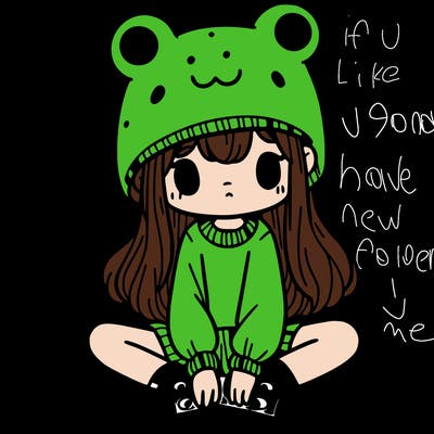 a girl wearing a frog hat and some frog socks