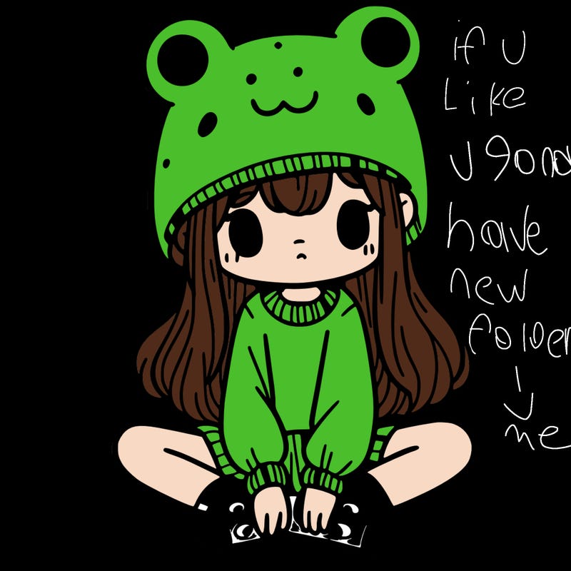 a girl wearing a frog hat and some frog socks