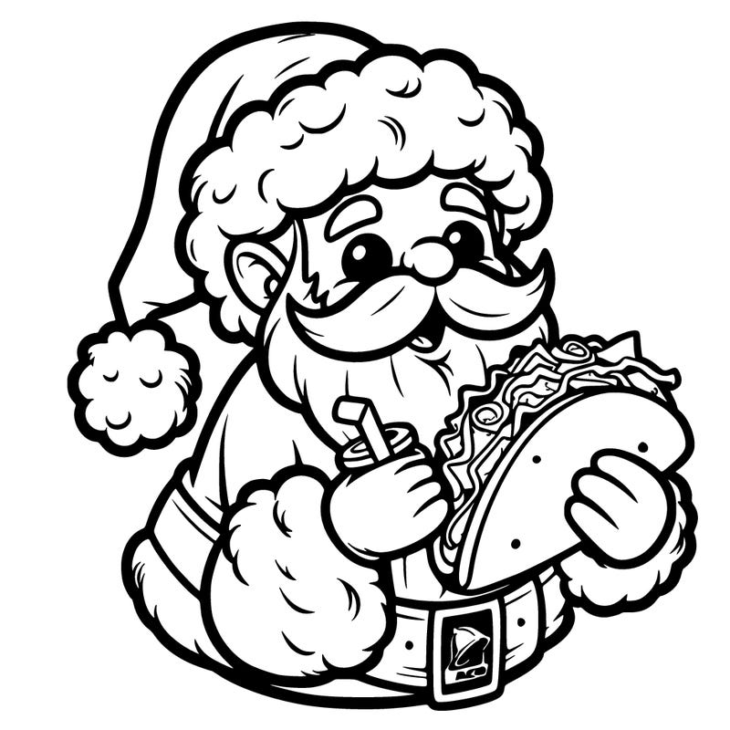 santa eating taco bell