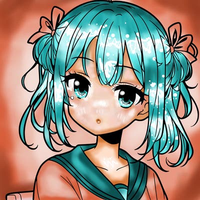 anima girl with neutral face