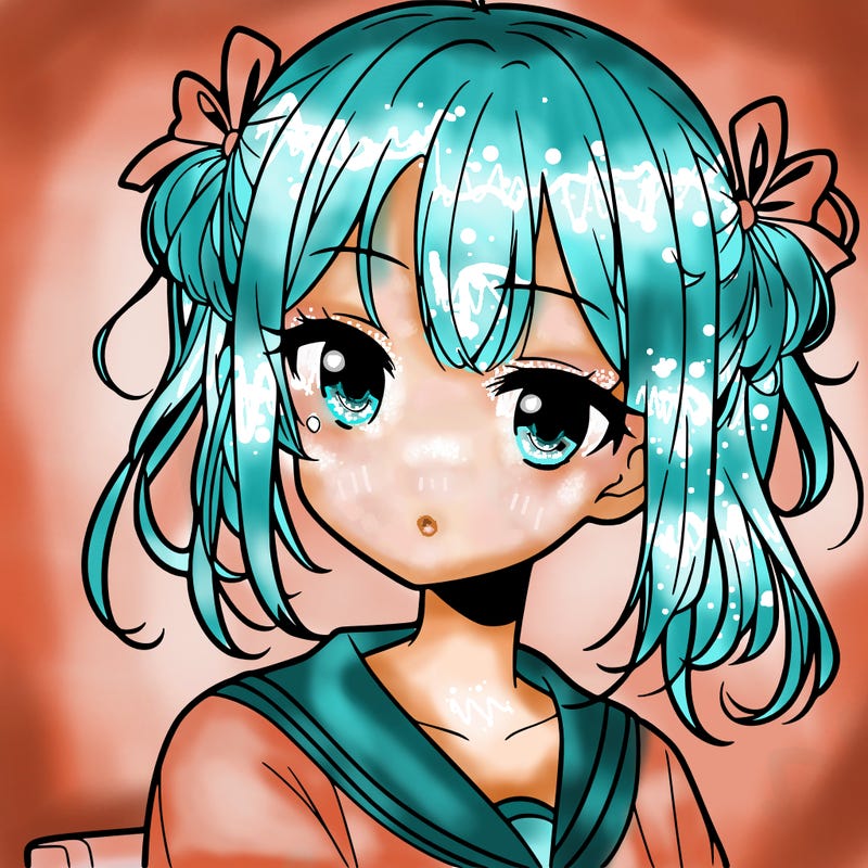 anima girl with neutral face