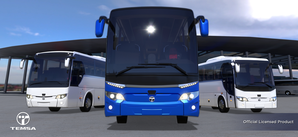 Three officially licensed Temsa coach buses in Bus Simulator Ultimate