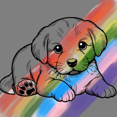 a cute realistic puppy