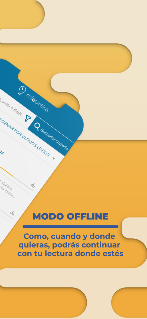 Mi Eureka app promotional screen highlighting the offline mode feature for reading medical ebooks anywhere