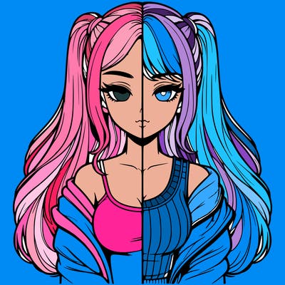 realistic girl split