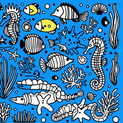 sea life but easy art