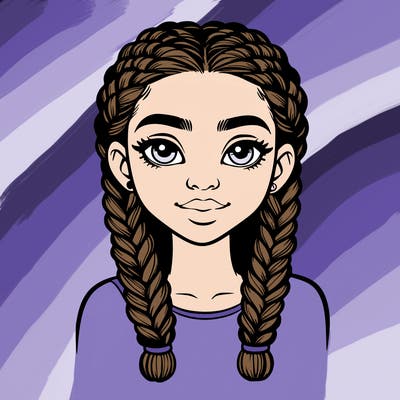 realistic girl with braids