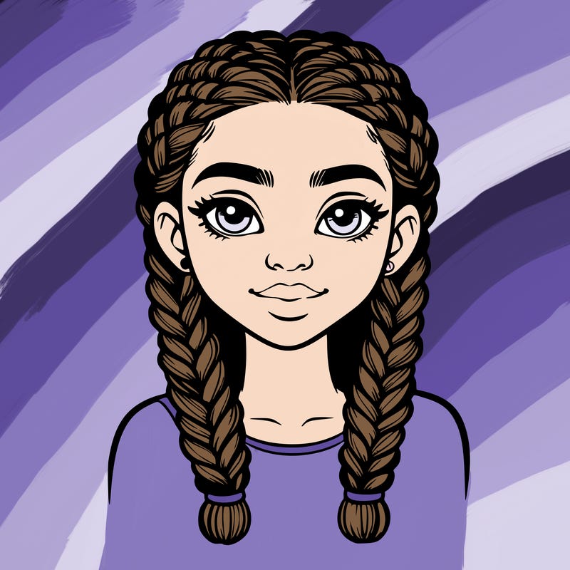 realistic girl with braids